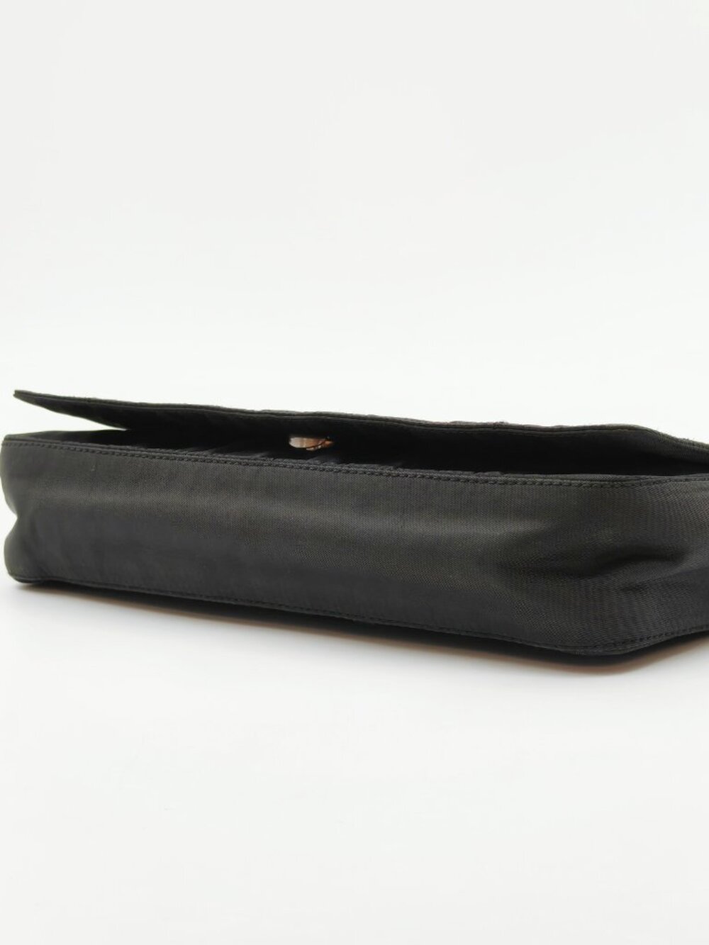 Prada Vintage Black Tessuto Nylon Shoulder Bag Chain Strap Flap Bag - Picture 9 of 13